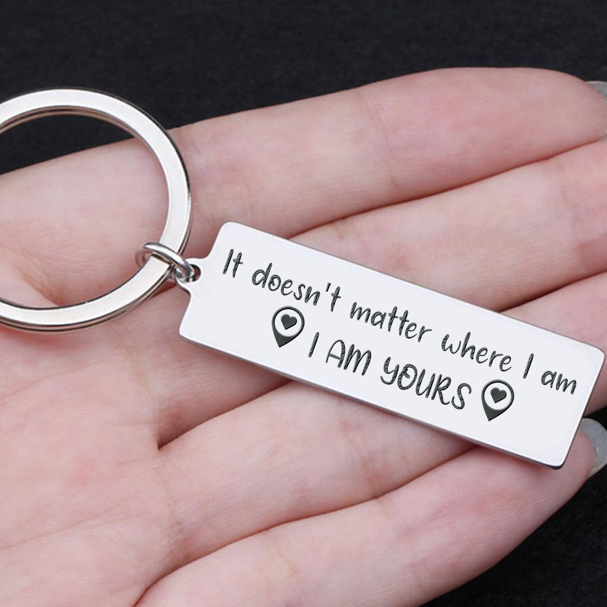 Christmas Gift Engraved Keychain - Family - To My Man - Distance Can't Stop What's Meant To Be