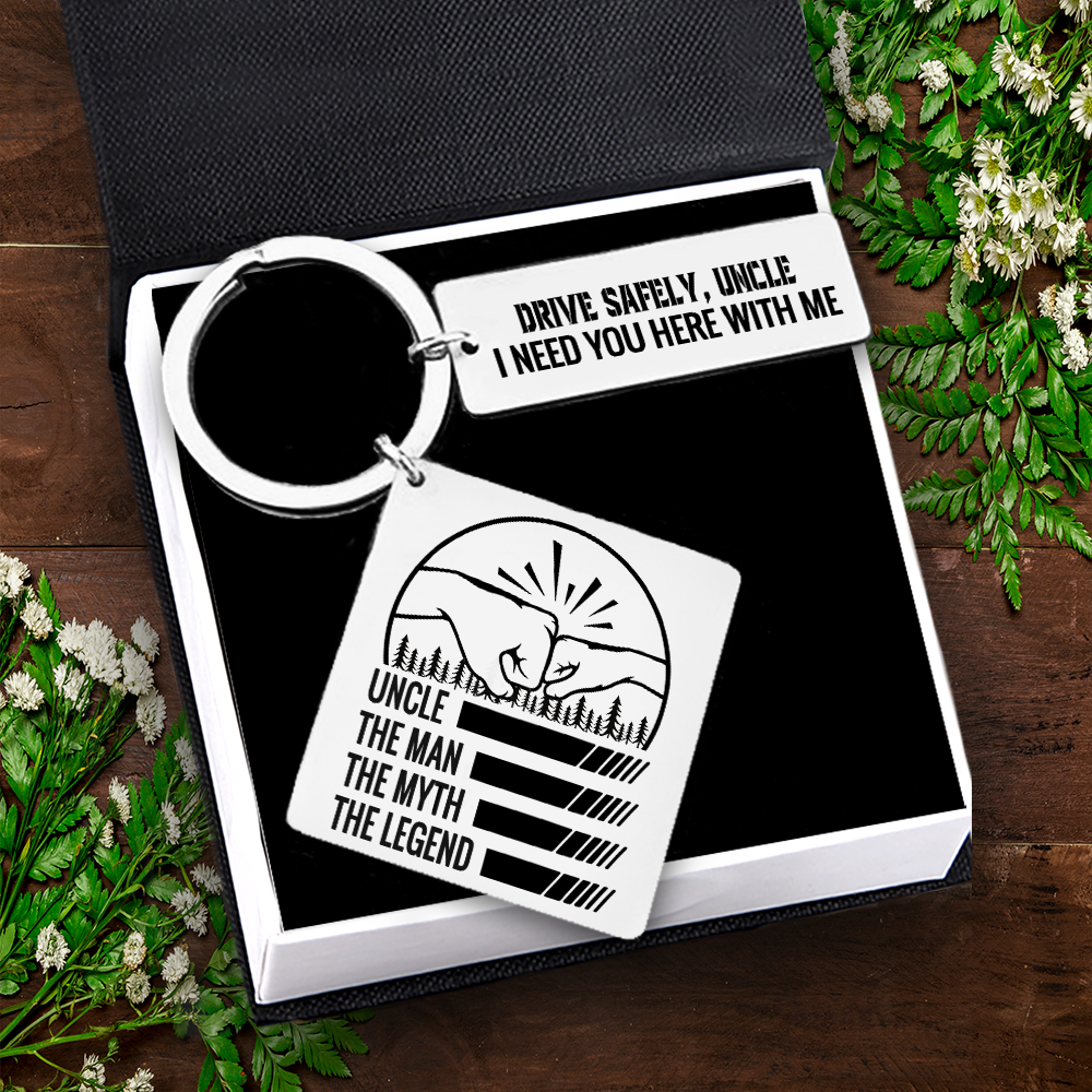 Mother's Day Gift Calendar Keychain - Family - To My Uncle - Drive Safely, Uncle-Engravingift