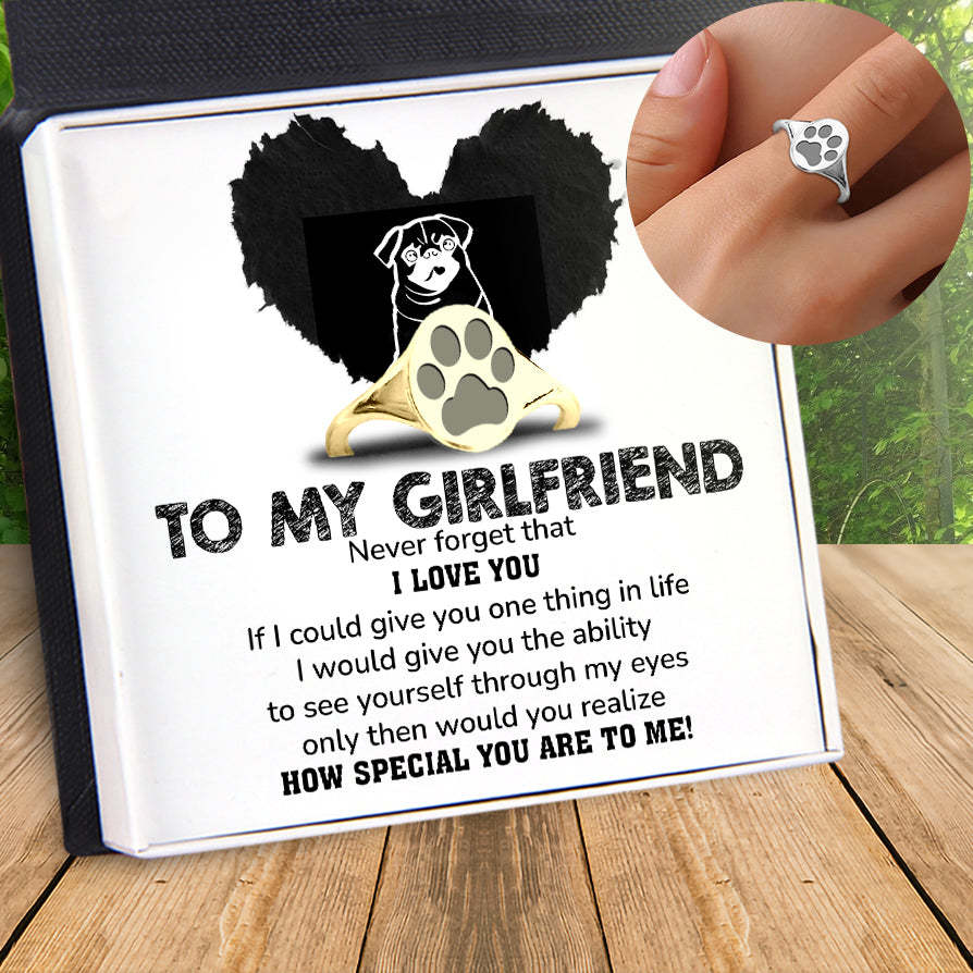Mother's Day Gift Oval Ring - Pug - My Girlfriend - How Special You Are To Me!-Engravingift