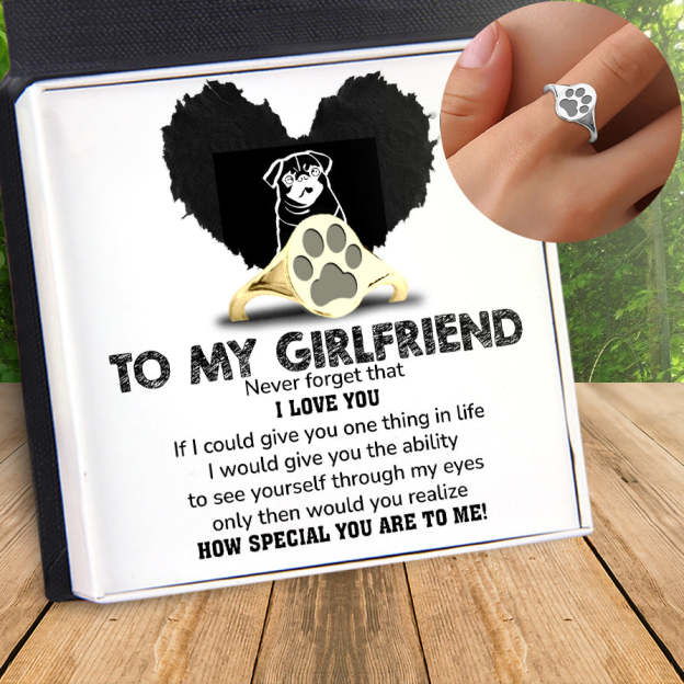 Mother's Day Gift Oval Ring - Pug - My Girlfriend - How Special You Are To Me!-Engravingift
