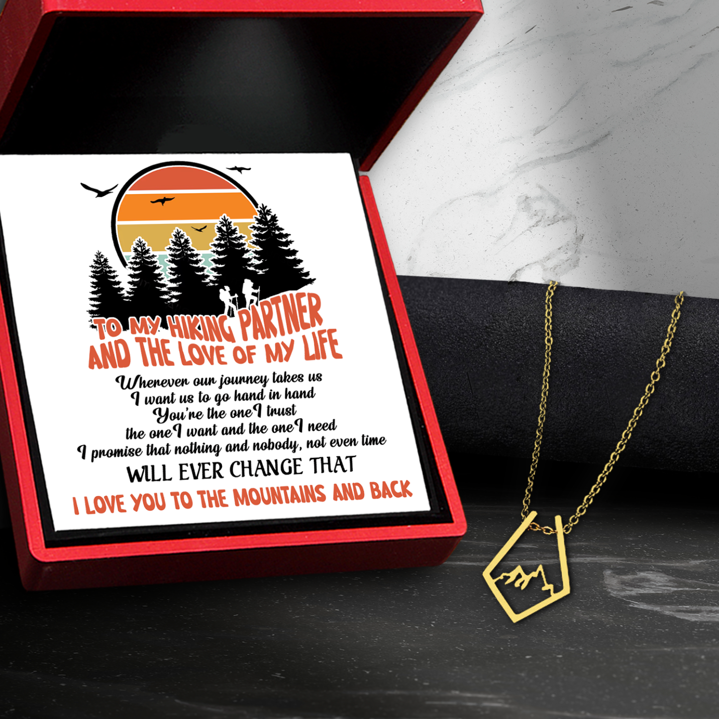 Mother's Day Gift Mountain Peak Necklace - Hiking - To My Hiking Partner - You're The One I Trust-Engravingift