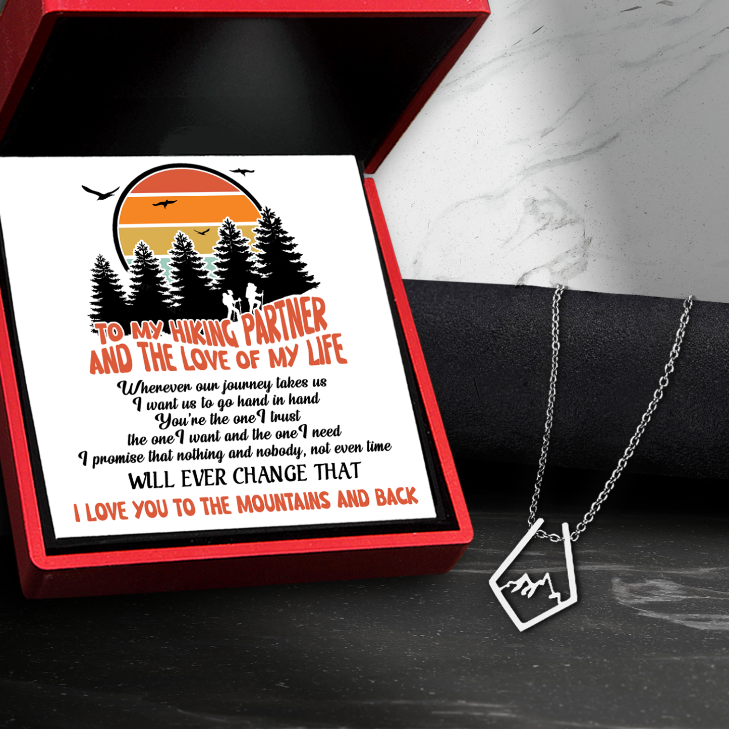 Mother's Day Gift Mountain Peak Necklace - Hiking - To My Hiking Partner - You're The One I Trust-Engravingift