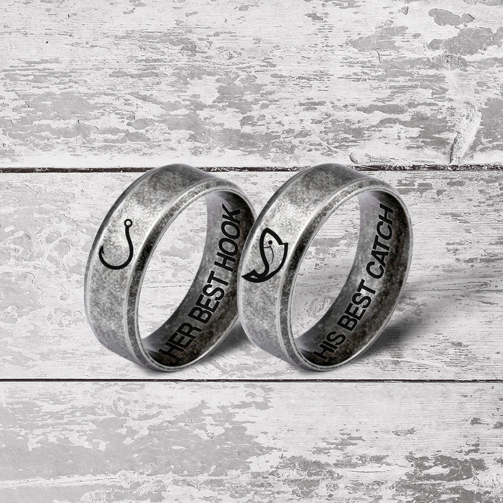 Mother's Day Gift  Fishing Couple Ring - Fishing - To My Fisherwoman - I Love You More Than You Love To Fish-Engravingift