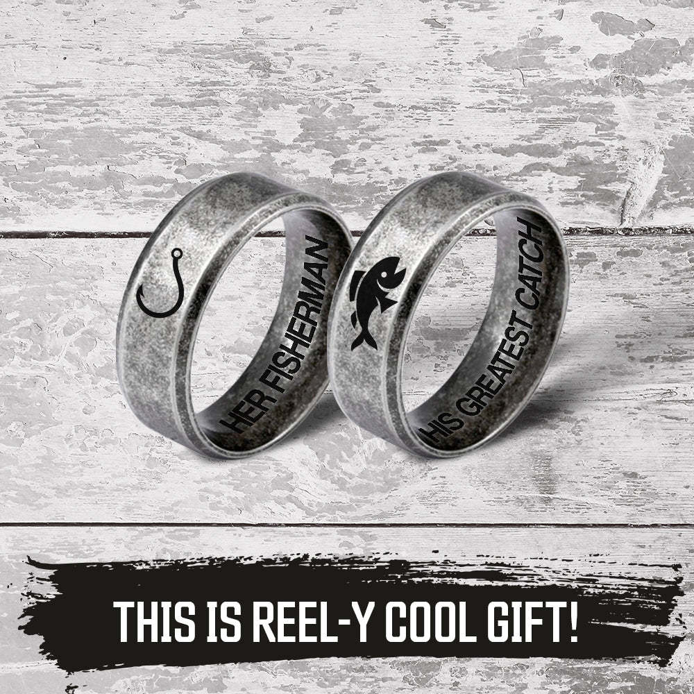 Mother's Day Gift Fishing Couple Ring - Fishing - To My Fisherwoman - I Love You-Engravingift