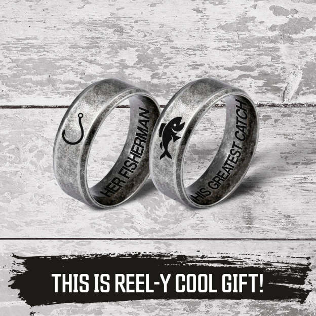 Mother's Day Gift Fishing Couple Ring - Fishing - To My Fisherwoman - I Love You-Engravingift