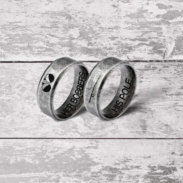 Mother's Day Gift  Fishing Couple Ring - Fishing - To My Fisherwoman - I Reel-y Love You-Engravingift