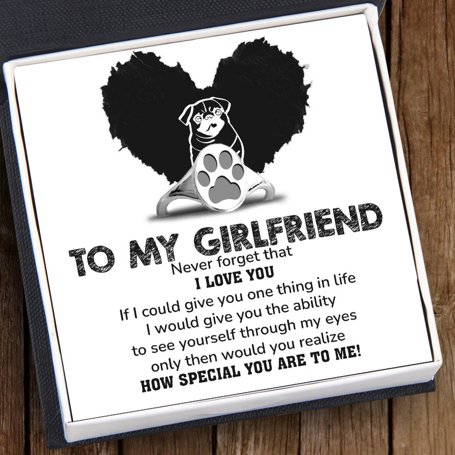 Mother's Day Gift Oval Ring - Pug - My Girlfriend - How Special You Are To Me!-Engravingift