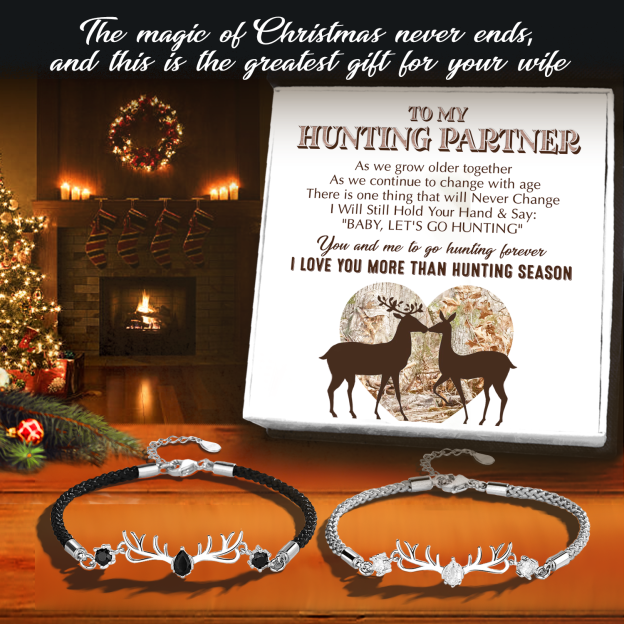 Mother's Day Gift Hunting Couple Bracelets - Hunting - To My Hunting Partner - I Love You More Than Hunting Season-Engravingift