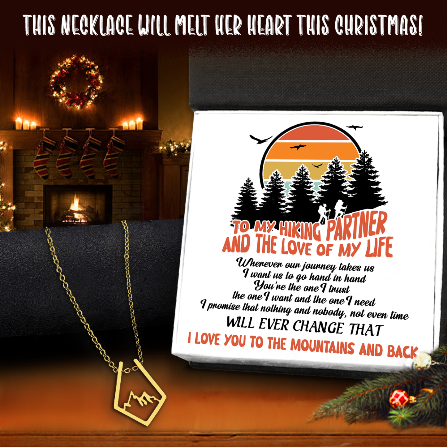Mother's Day Gift Mountain Peak Necklace - Hiking - To My Hiking Partner - You're The One I Trust-Engravingift