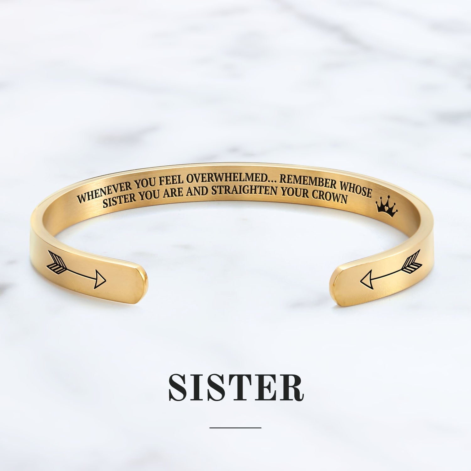 Mother's Day Gift Remember Who You Are and Straighten Your Crown Personalizable Cuff Bracelet-Engravingift