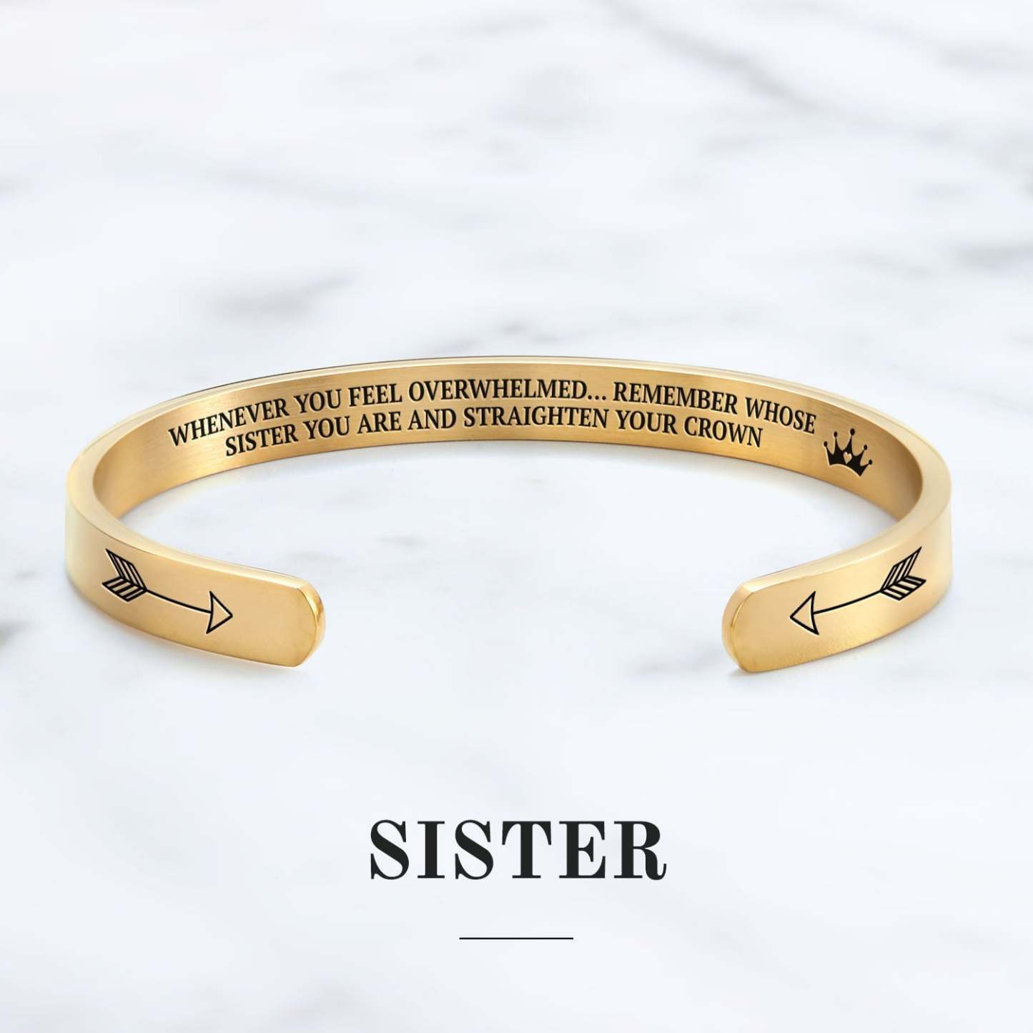 Mother's Day Gift Remember Who You Are and Straighten Your Crown Personalizable Cuff Bracelet-Engravingift