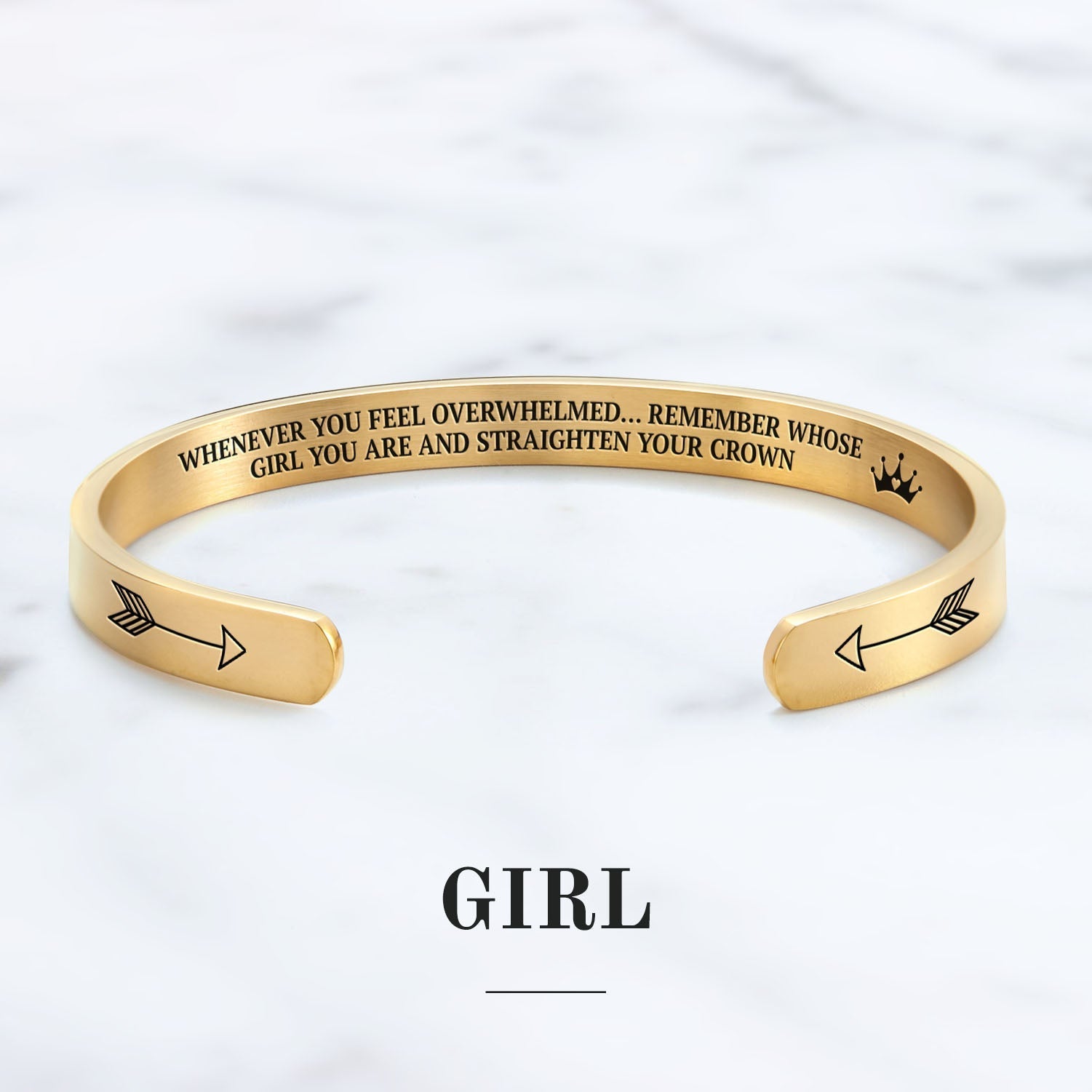 Mother's Day Gift Remember Who You Are and Straighten Your Crown Personalizable Cuff Bracelet-Engravingift