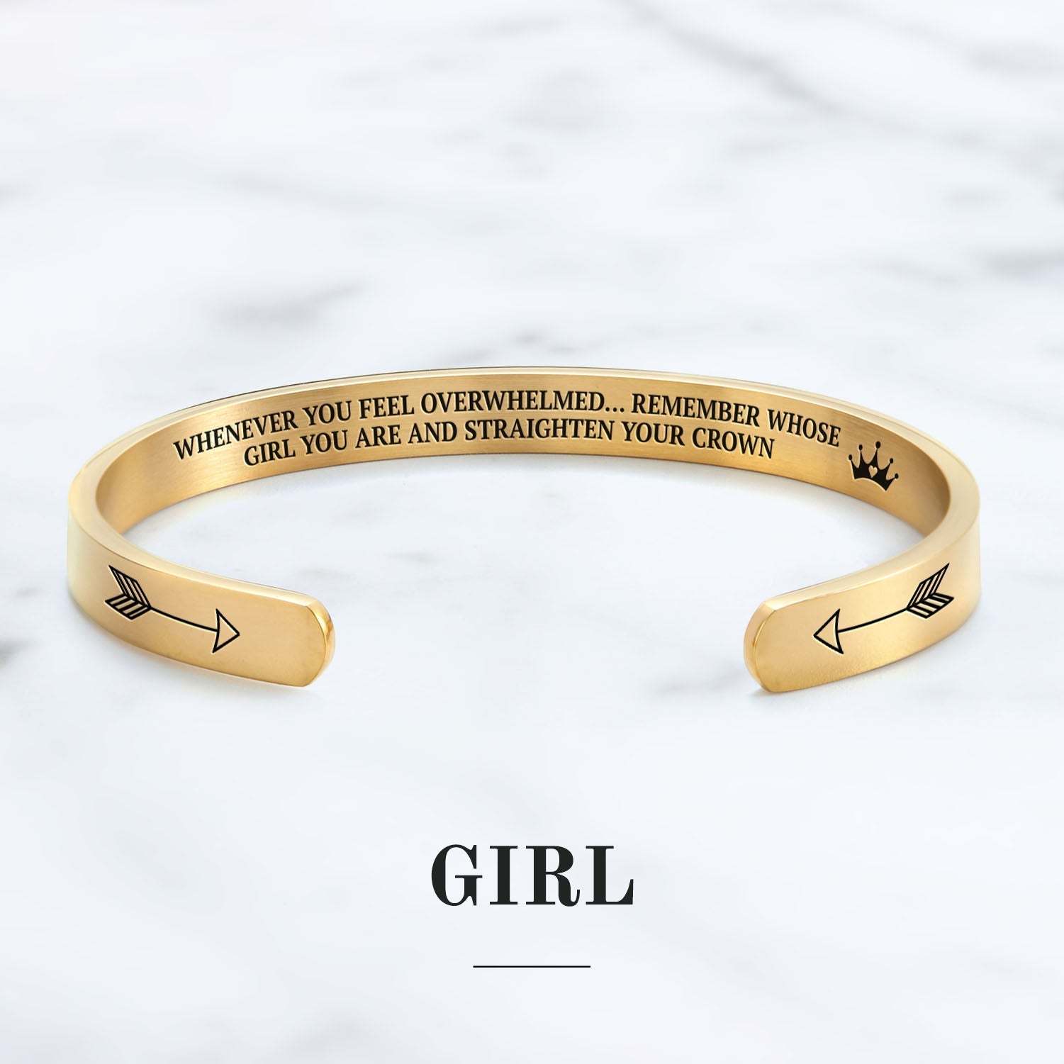 Mother's Day Gift Remember Who You Are and Straighten Your Crown Personalizable Cuff Bracelet-Engravingift