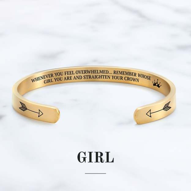 Mother's Day Gift Remember Who You Are and Straighten Your Crown Personalizable Cuff Bracelet-Engravingift
