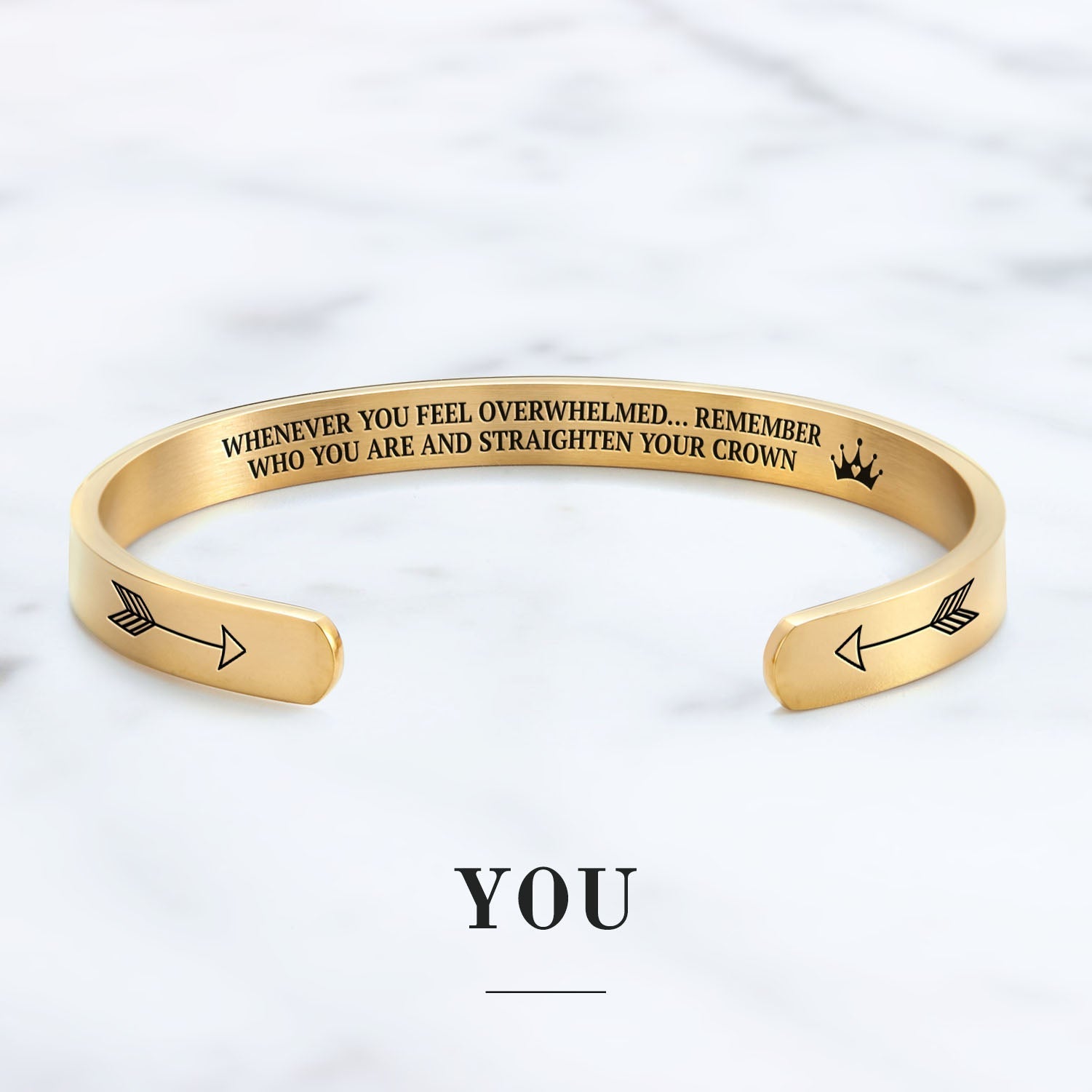 Mother's Day Gift Remember Who You Are and Straighten Your Crown Personalizable Cuff Bracelet-Engravingift