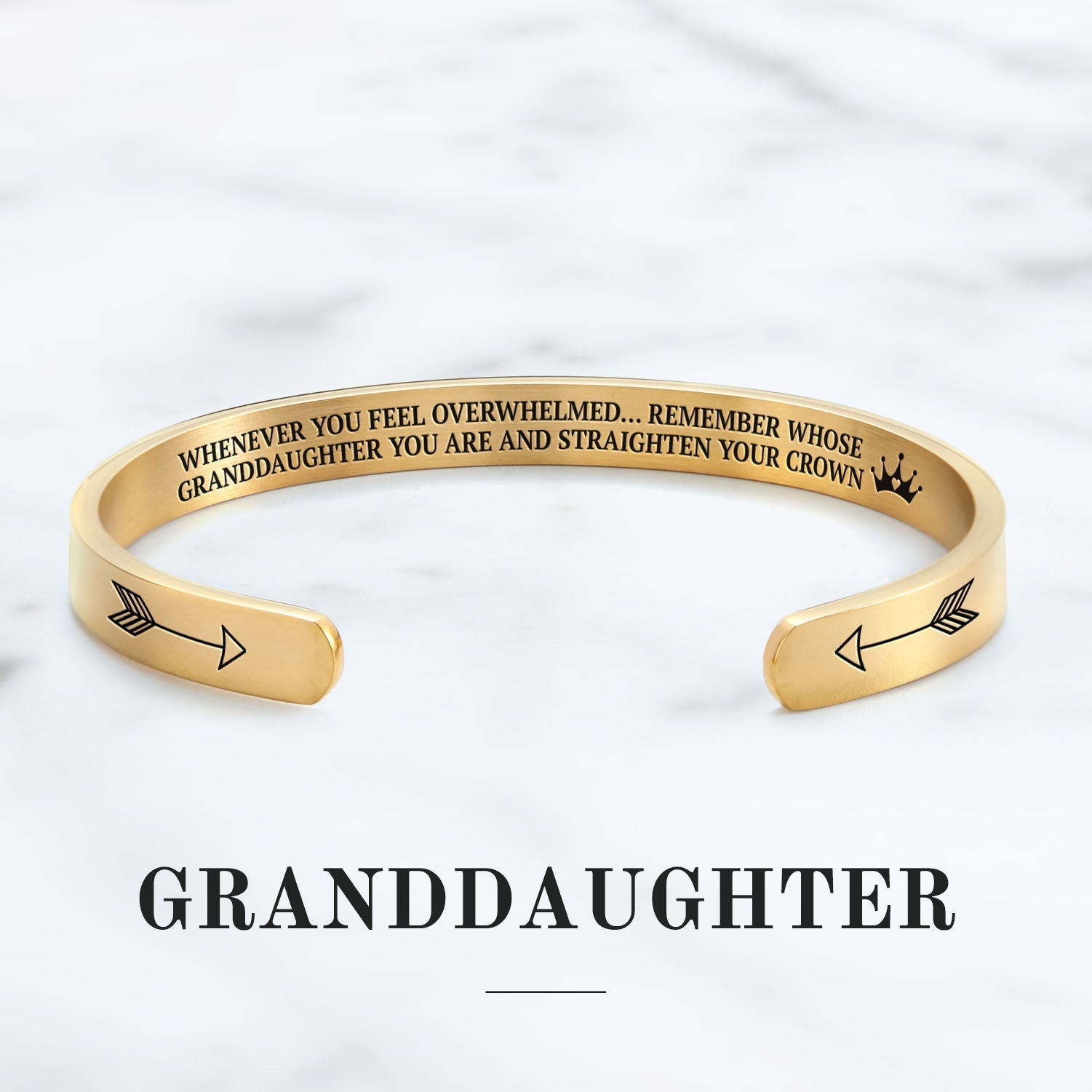 Mother's Day Gift Remember Who You Are and Straighten Your Crown Personalizable Cuff Bracelet-Engravingift