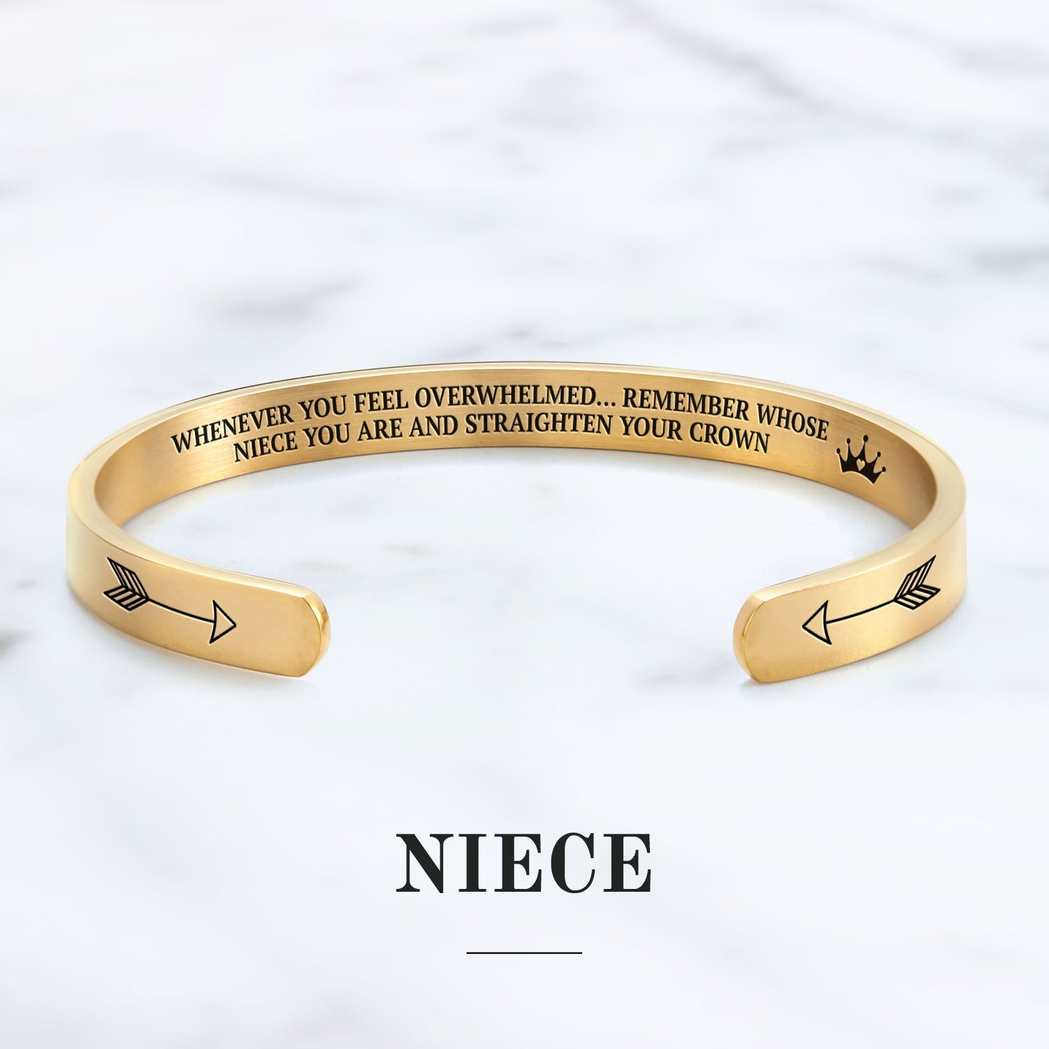Mother's Day Gift Remember Who You Are and Straighten Your Crown Personalizable Cuff Bracelet-Engravingift