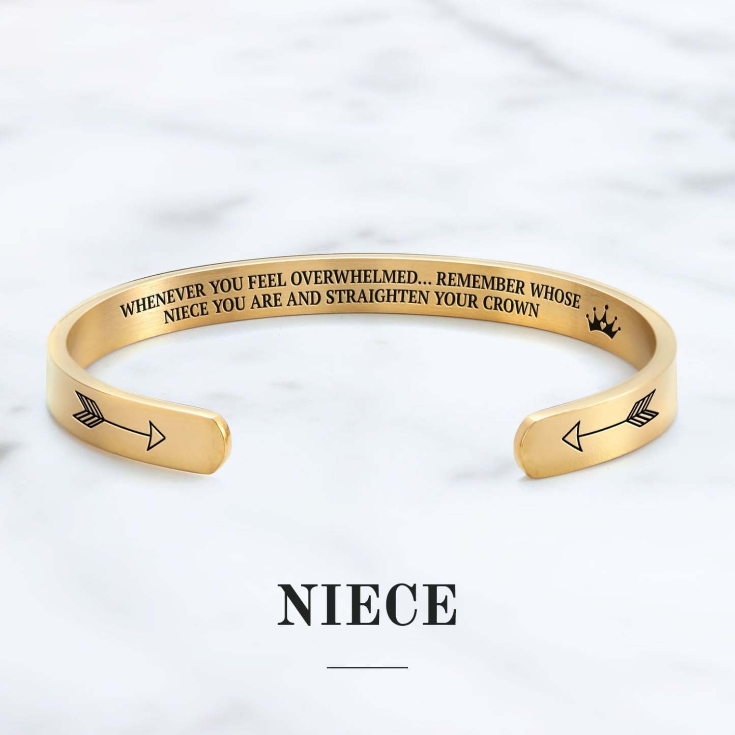 Mother's Day Gift Remember Who You Are and Straighten Your Crown Personalizable Cuff Bracelet-Engravingift
