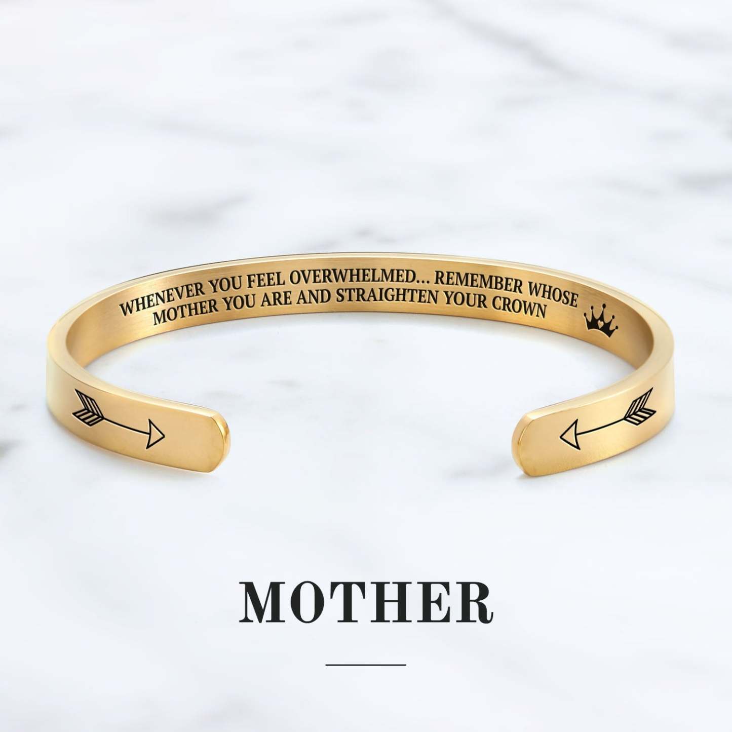 Mother's Day Gift Remember Who You Are and Straighten Your Crown Personalizable Cuff Bracelet-Engravingift
