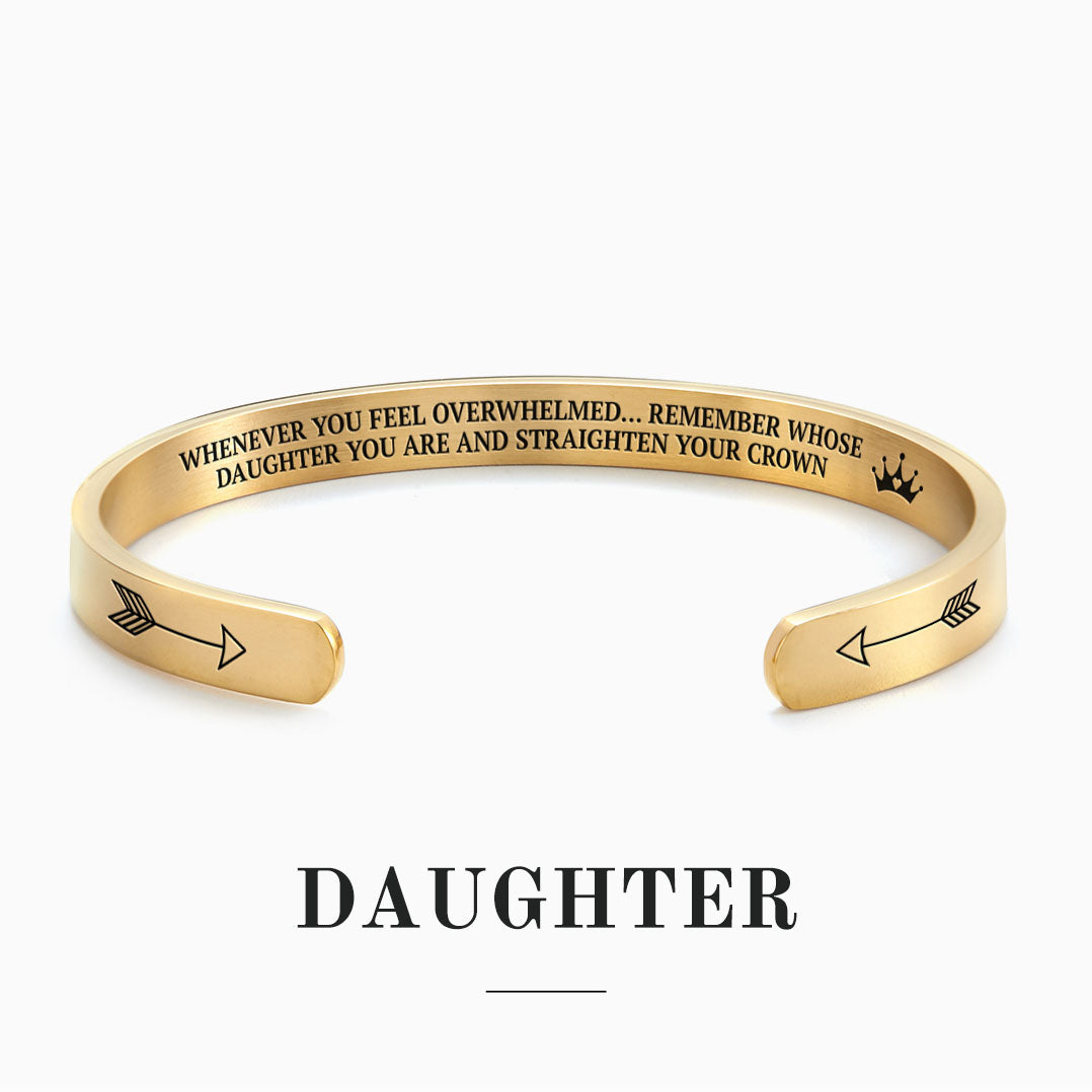 Mother's Day Gift Remember Who You Are and Straighten Your Crown Personalizable Cuff Bracelet-Engravingift
