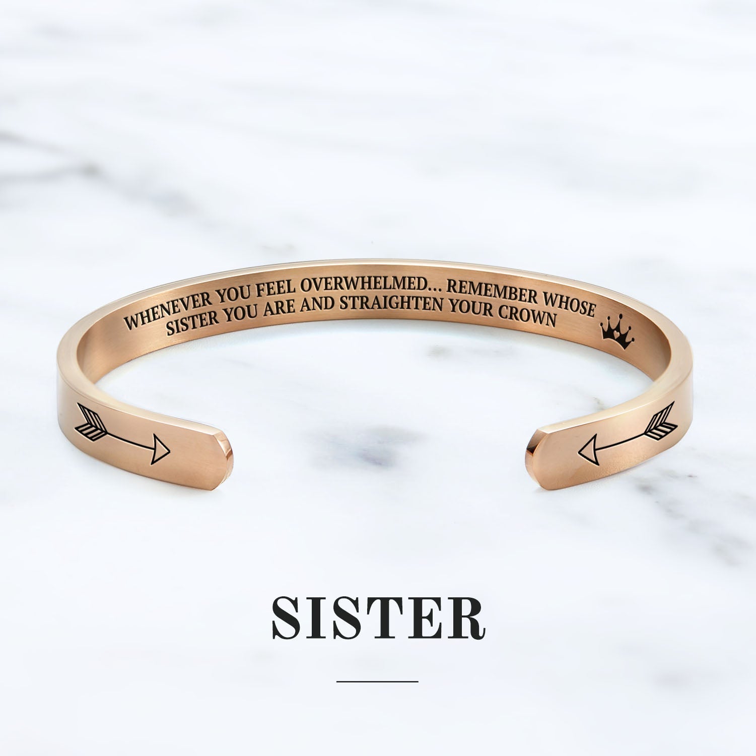Mother's Day Gift Remember Who You Are and Straighten Your Crown Personalizable Cuff Bracelet-Engravingift