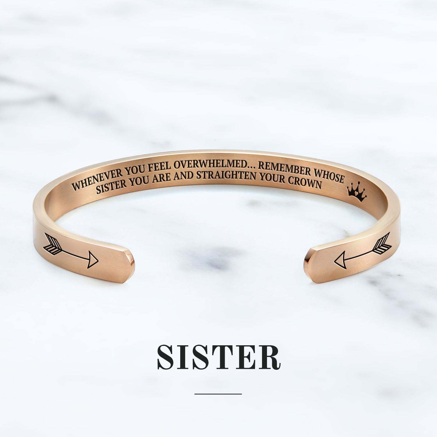 Mother's Day Gift Remember Who You Are and Straighten Your Crown Personalizable Cuff Bracelet-Engravingift
