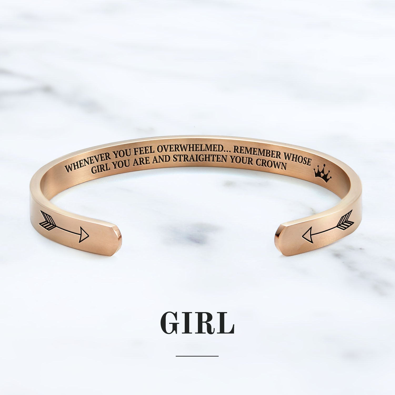 Mother's Day Gift Remember Who You Are and Straighten Your Crown Personalizable Cuff Bracelet-Engravingift