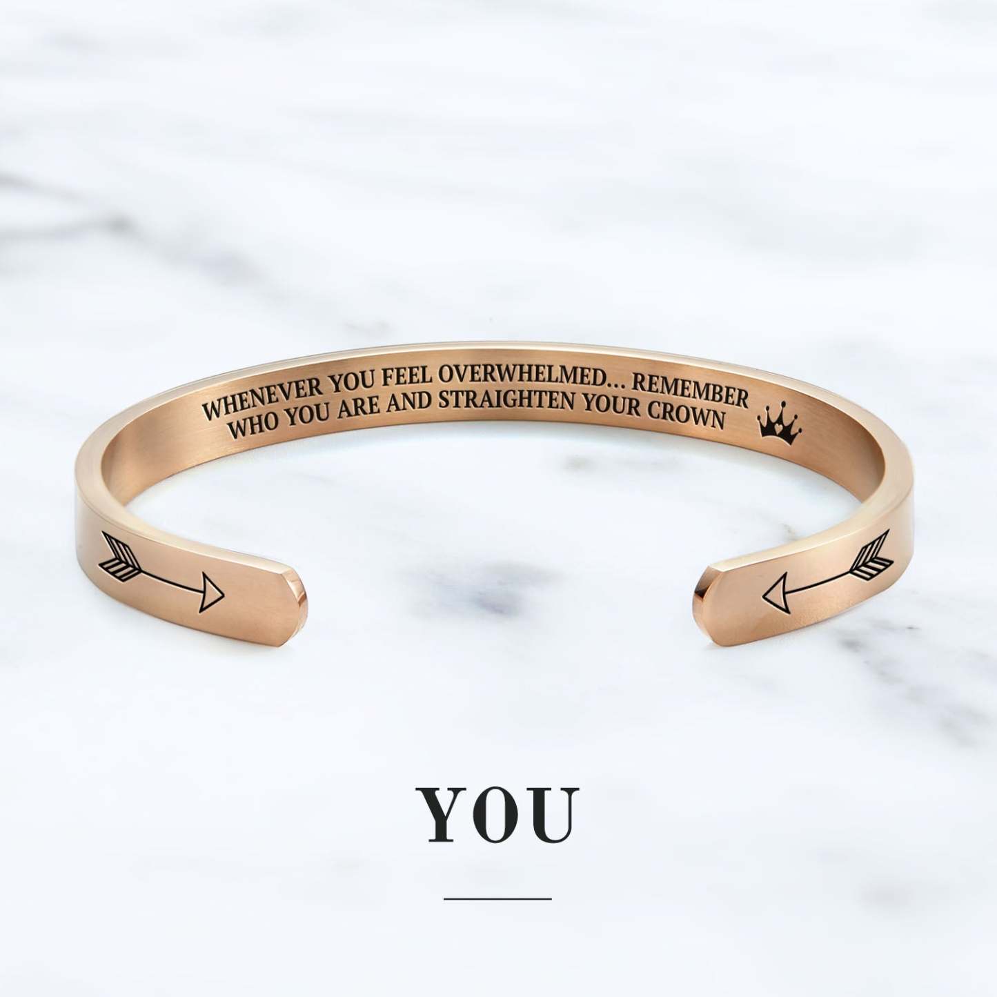 Mother's Day Gift Remember Who You Are and Straighten Your Crown Personalizable Cuff Bracelet-Engravingift
