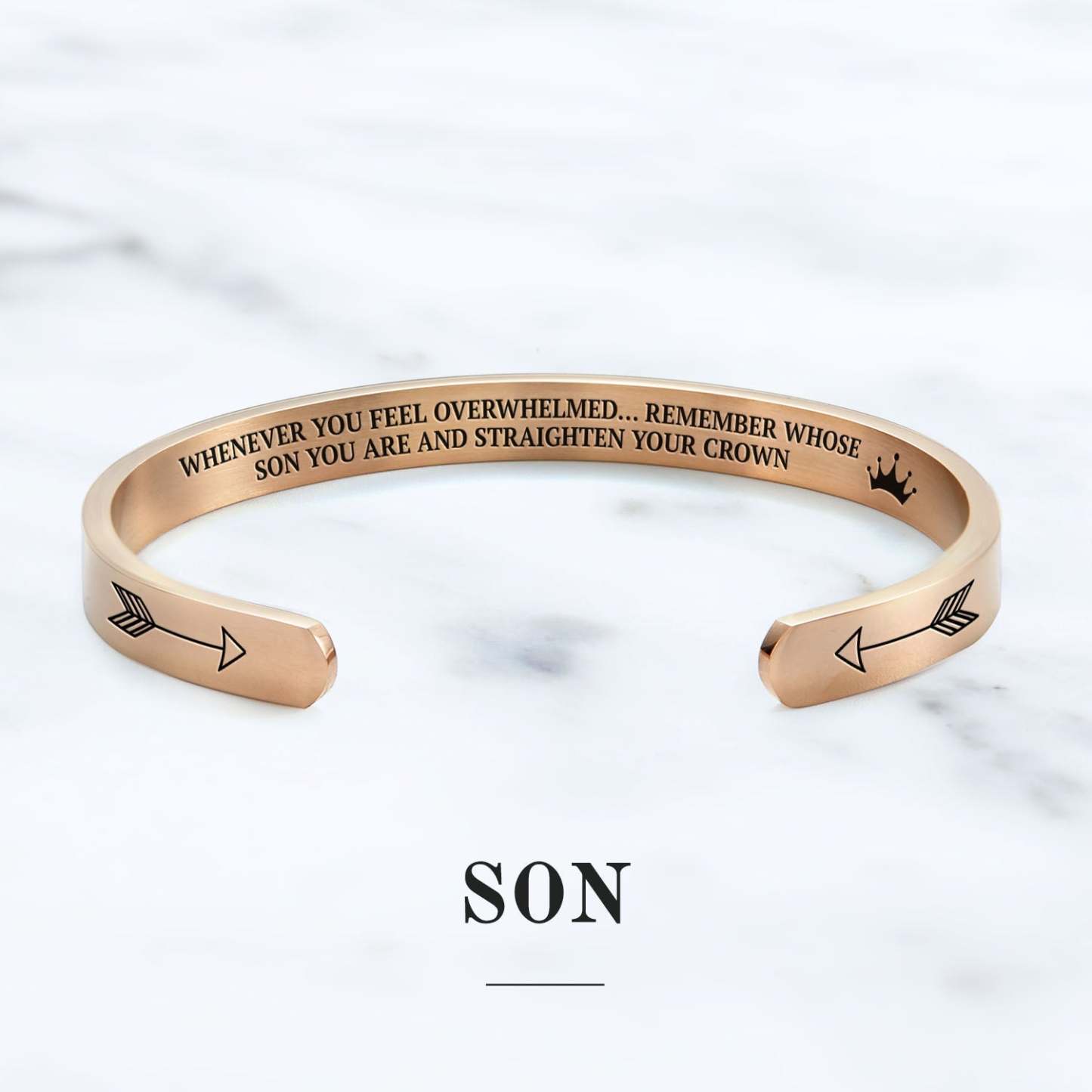 Mother's Day Gift Remember Who You Are and Straighten Your Crown Personalizable Cuff Bracelet-Engravingift