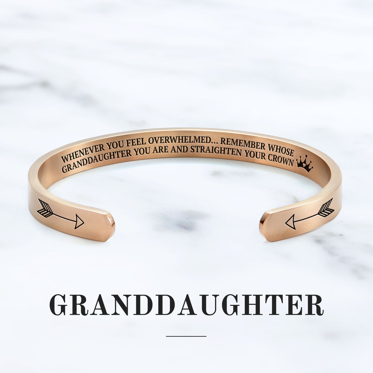 Mother's Day Gift Remember Who You Are and Straighten Your Crown Personalizable Cuff Bracelet-Engravingift