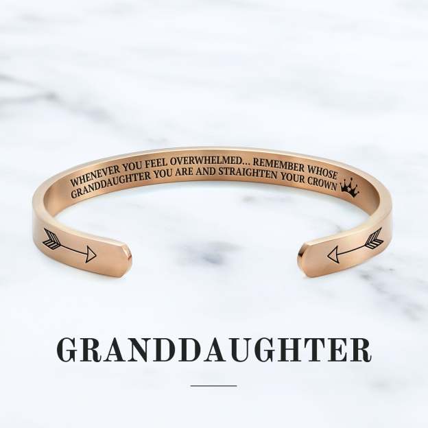 Mother's Day Gift Remember Who You Are and Straighten Your Crown Personalizable Cuff Bracelet-Engravingift