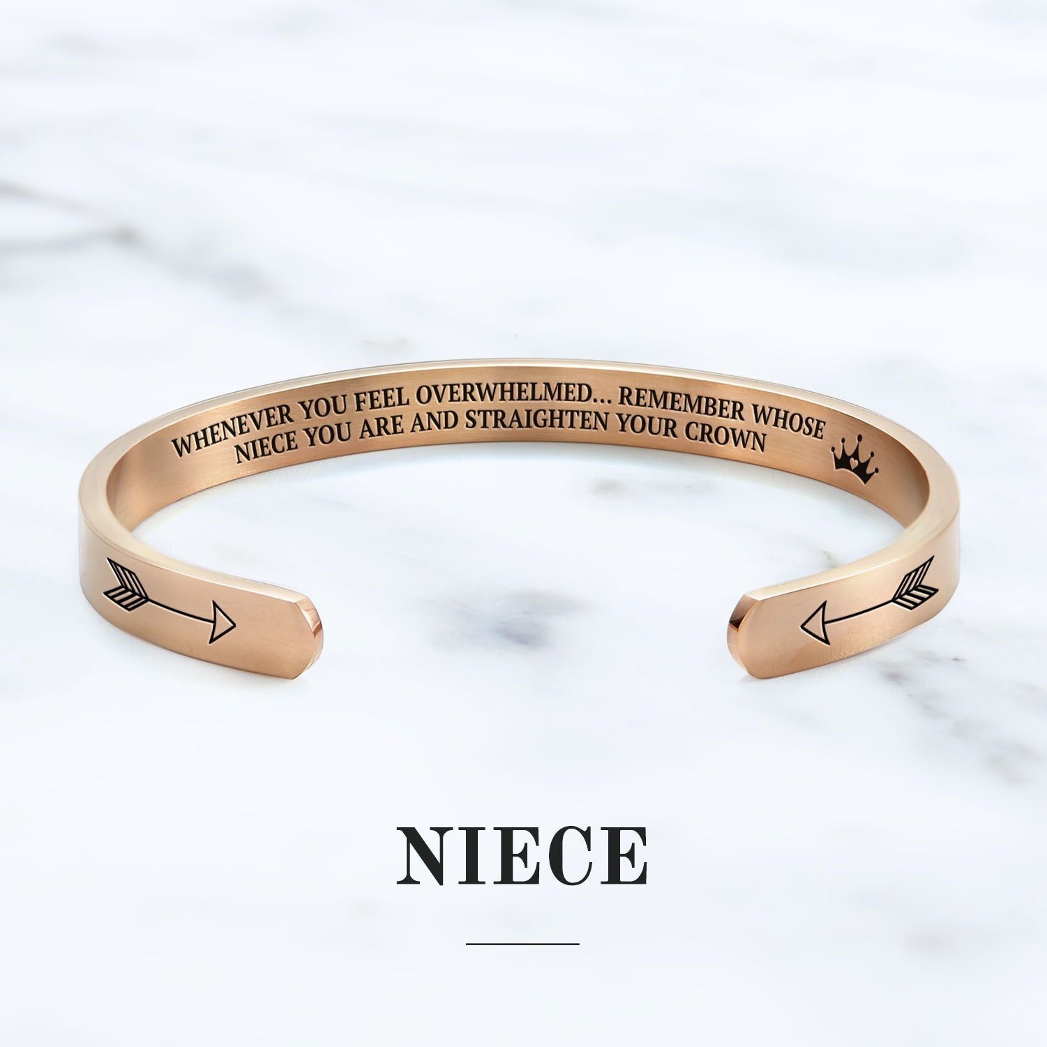 Mother's Day Gift Remember Who You Are and Straighten Your Crown Personalizable Cuff Bracelet-Engravingift