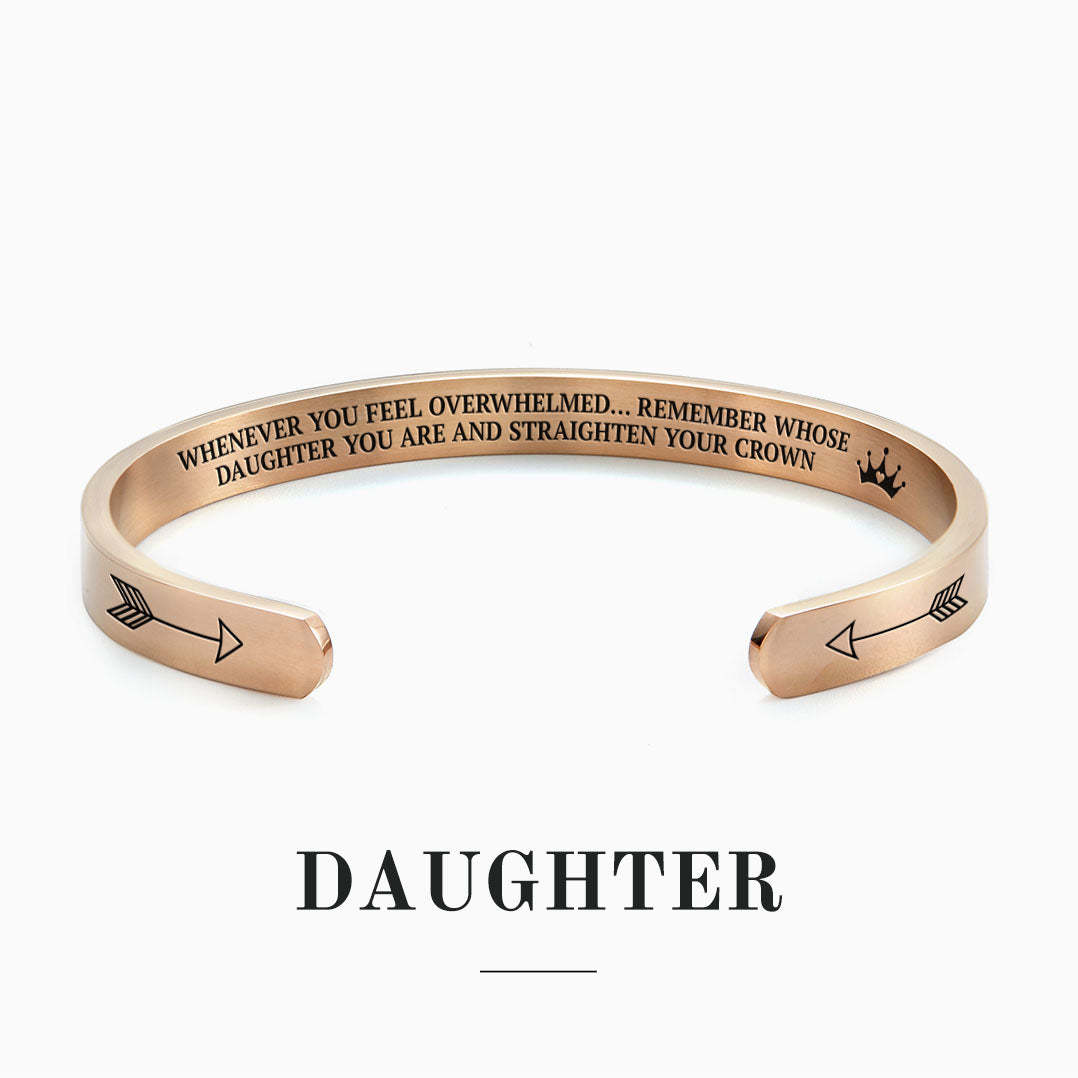 Mother's Day Gift Remember Who You Are and Straighten Your Crown Personalizable Cuff Bracelet-Engravingift