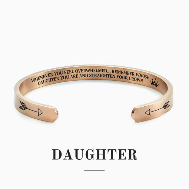 Mother's Day Gift Remember Who You Are and Straighten Your Crown Personalizable Cuff Bracelet-Engravingift