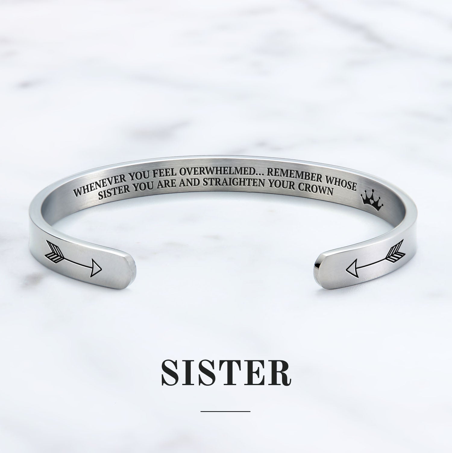 Mother's Day Gift Remember Who You Are and Straighten Your Crown Personalizable Cuff Bracelet-Engravingift