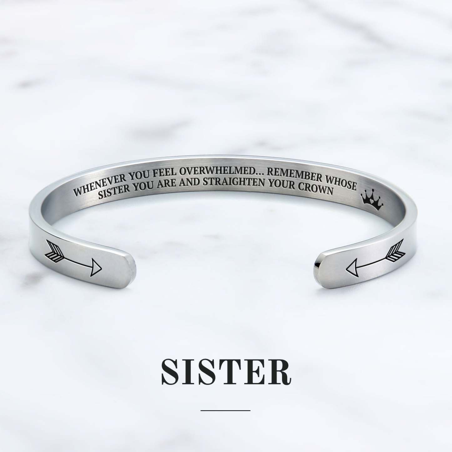 Mother's Day Gift Remember Who You Are and Straighten Your Crown Personalizable Cuff Bracelet-Engravingift