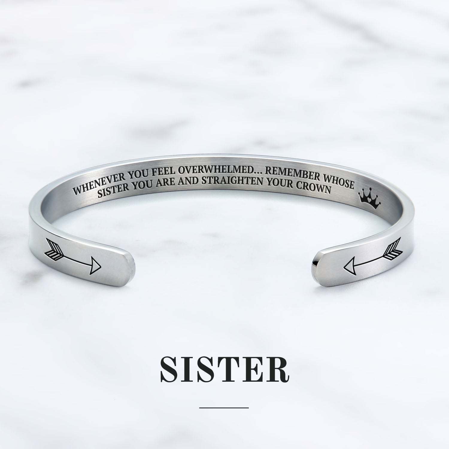 Mother's Day Gift Remember Who You Are and Straighten Your Crown Personalizable Cuff Bracelet-Engravingift