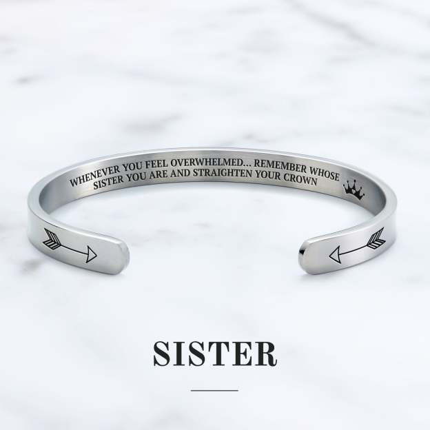 Mother's Day Gift Remember Who You Are and Straighten Your Crown Personalizable Cuff Bracelet-Engravingift