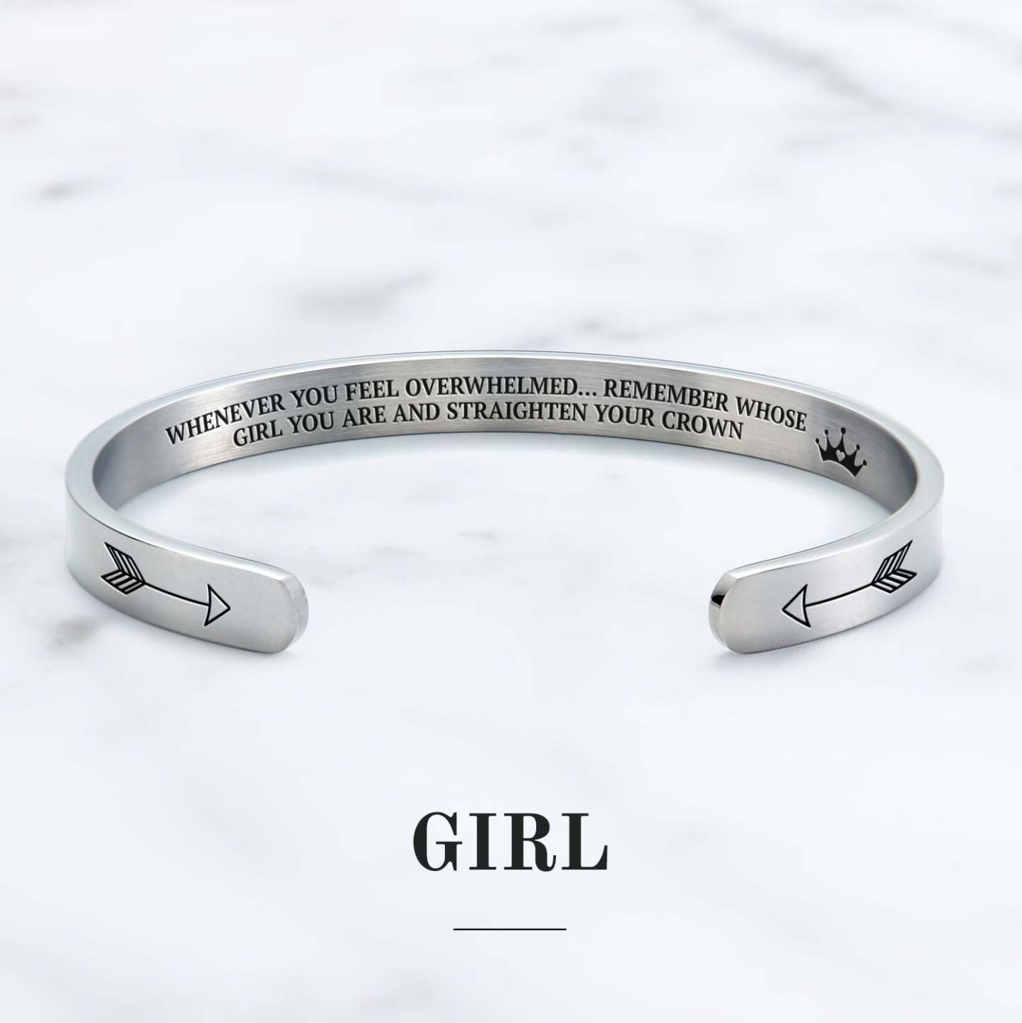 Mother's Day Gift Remember Who You Are and Straighten Your Crown Personalizable Cuff Bracelet-Engravingift