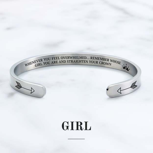Mother's Day Gift Remember Who You Are and Straighten Your Crown Personalizable Cuff Bracelet-Engravingift