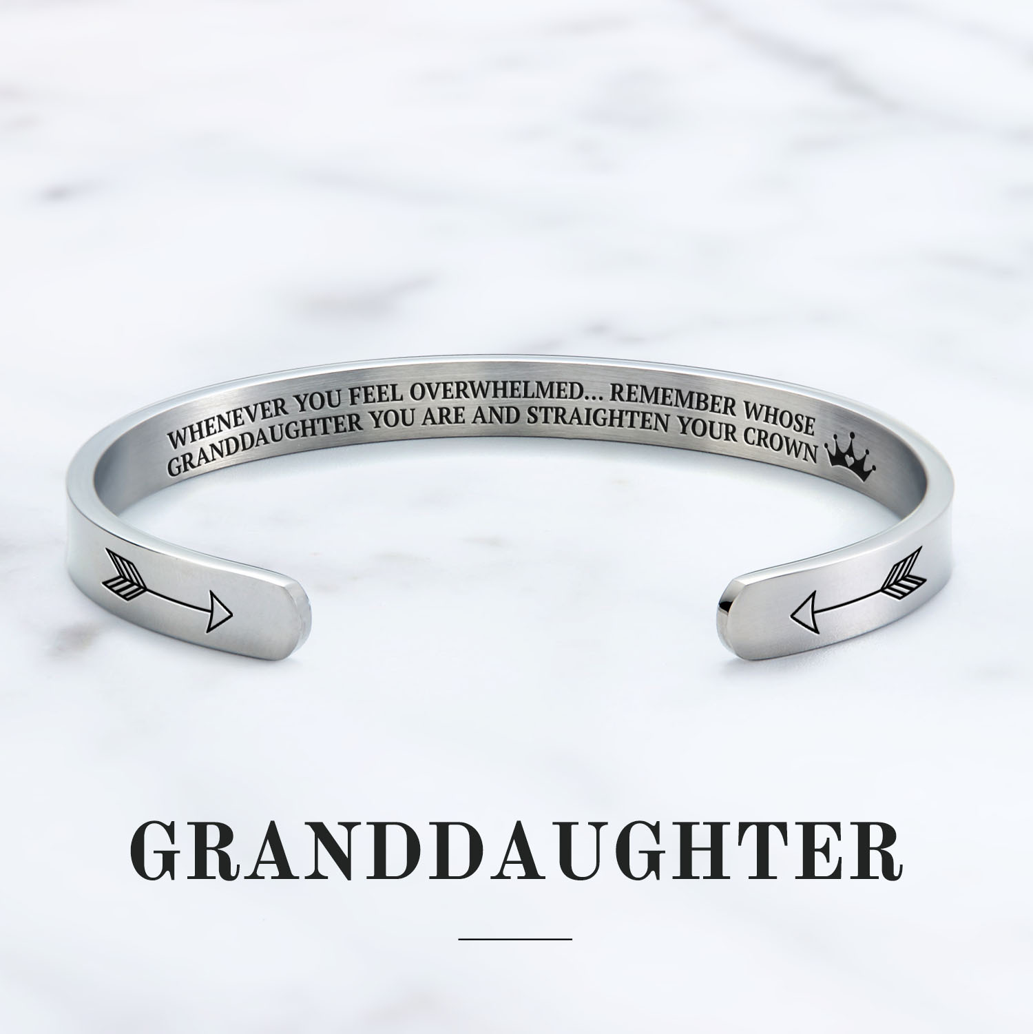 Mother's Day Gift Remember Who You Are and Straighten Your Crown Personalizable Cuff Bracelet-Engravingift