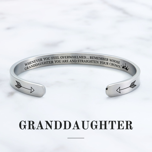 Mother's Day Gift Remember Who You Are and Straighten Your Crown Personalizable Cuff Bracelet-Engravingift