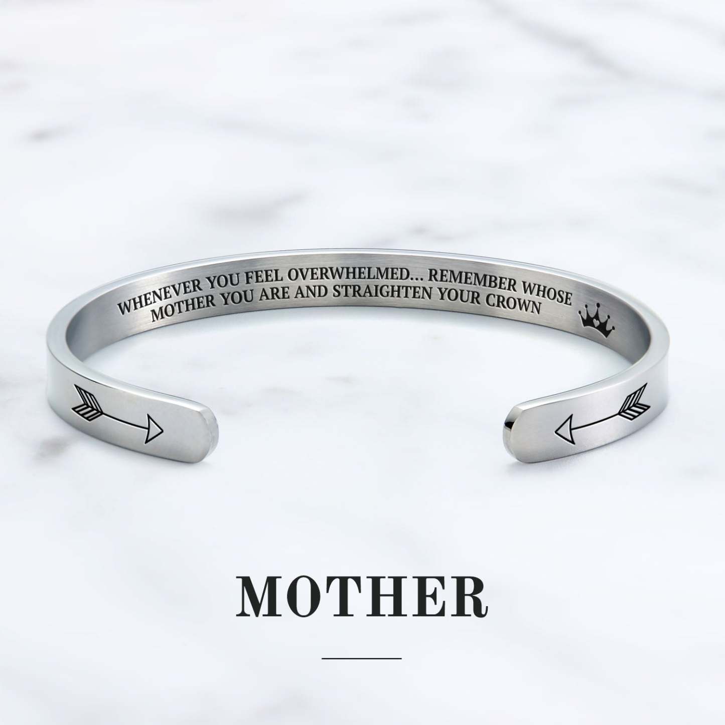 Mother's Day Gift Remember Who You Are and Straighten Your Crown Personalizable Cuff Bracelet-Engravingift