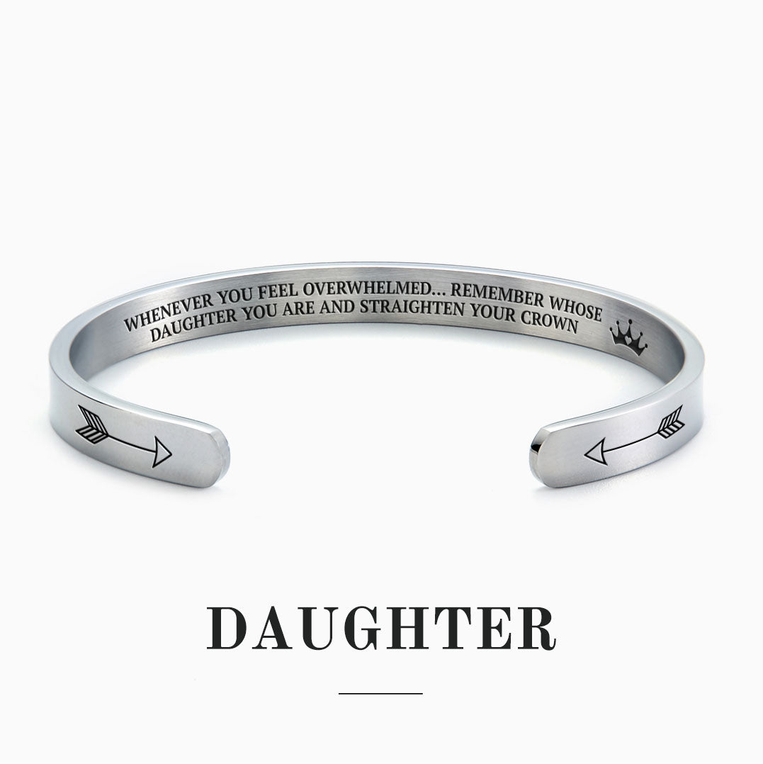 Mother's Day Gift Remember Who You Are and Straighten Your Crown Personalizable Cuff Bracelet-Engravingift