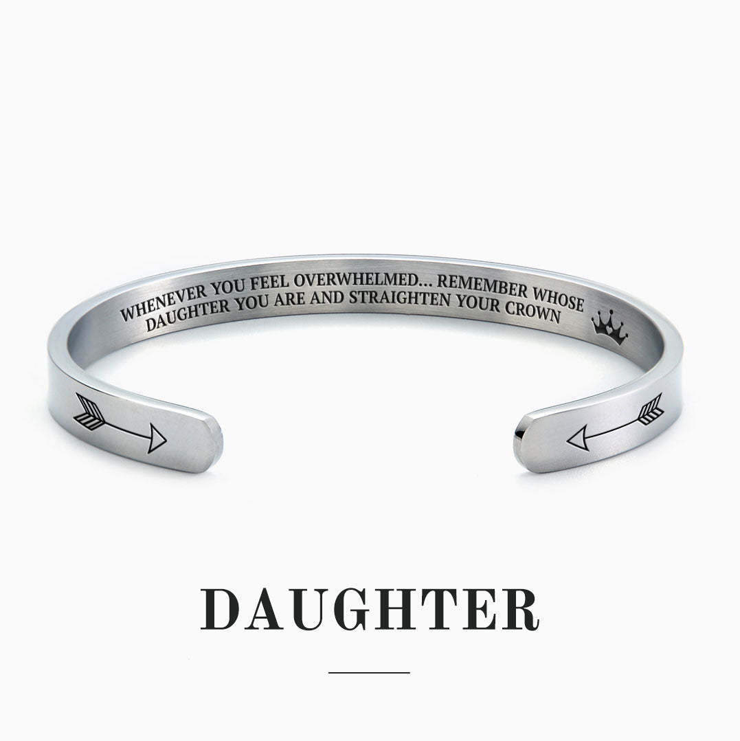 Mother's Day Gift Remember Who You Are and Straighten Your Crown Personalizable Cuff Bracelet-Engravingift