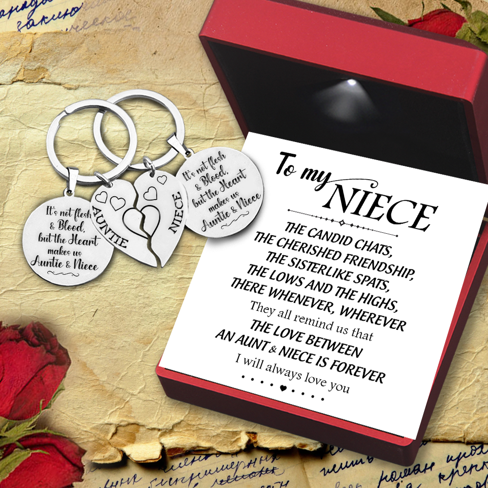 Mother's Day Gift Couple Keychains - Family - To My Niece - I Will Always Love You-Engravingift