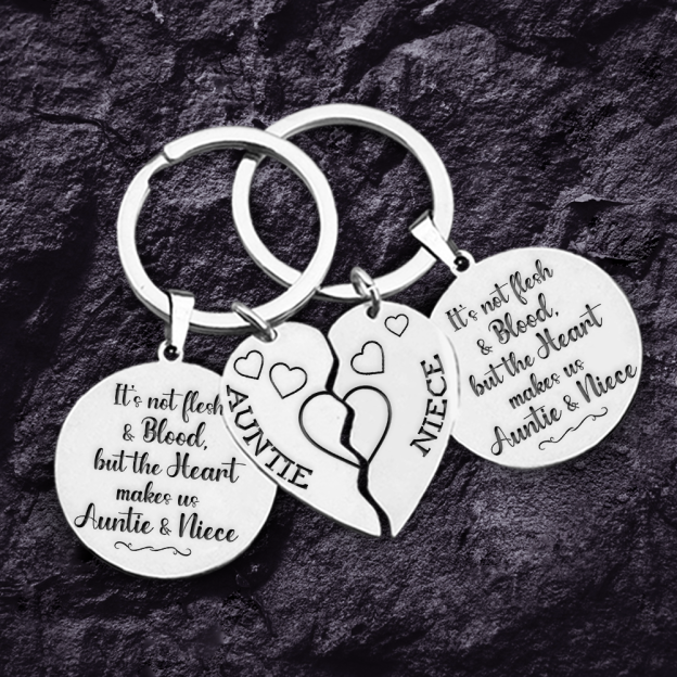 Mother's Day Gift Couple Keychains - Family - To My Niece - I Will Always Love You-Engravingift