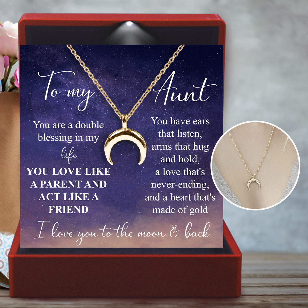 Mother's Day Gift Charmy Moon Necklace - Family - To My Aunt - You Are A Double Blessing In My Life-Engravingift