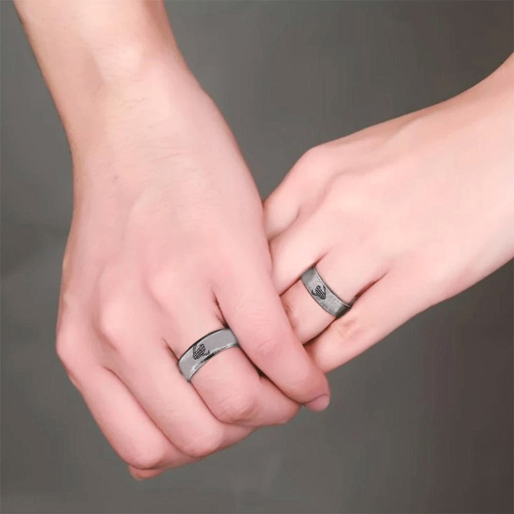 Mother's Day Gift  Couple Skeleton Ring - Skull & Tattoo - To My Soulmate - You Are My Life-Engravingift