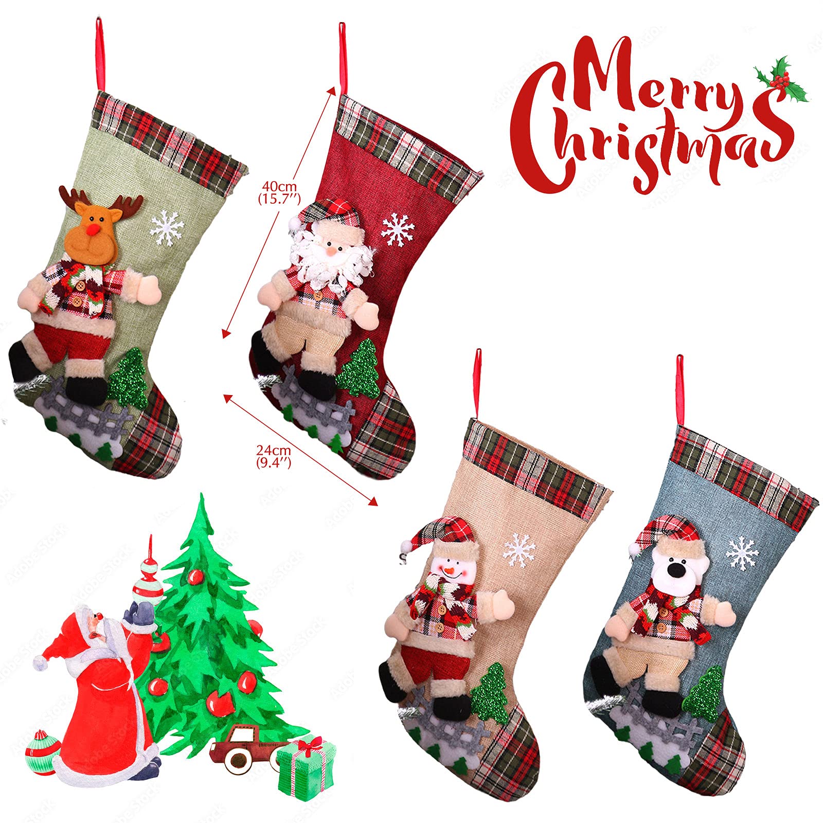 Vintage Christmas Stockings Family Matching Christmas Stockings